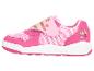 Roze kindersneaker met karakterprint en regenboogdetail op de band.