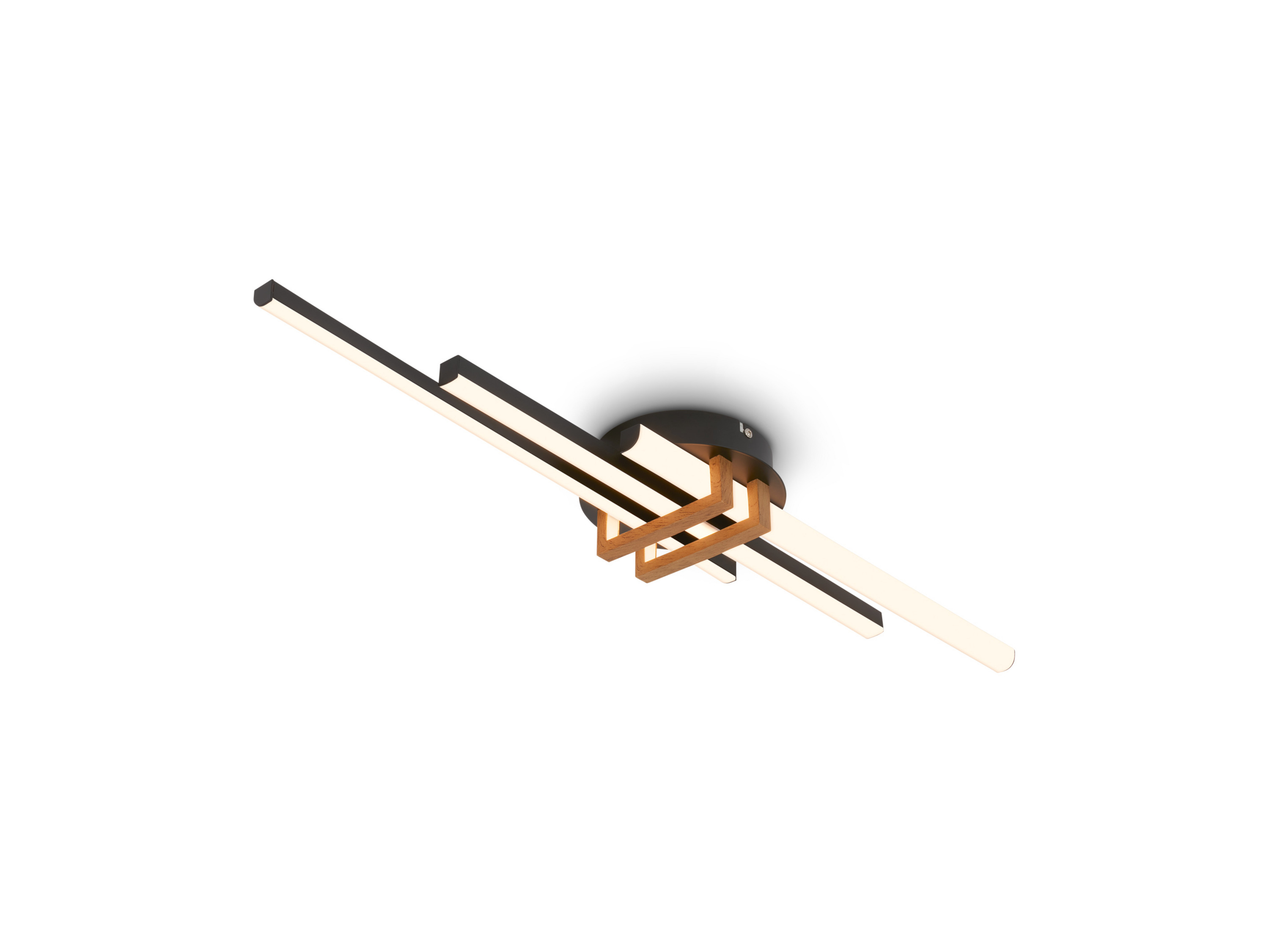 BRILONER LED-plafondlamp (3 staven, Hout, zwart)