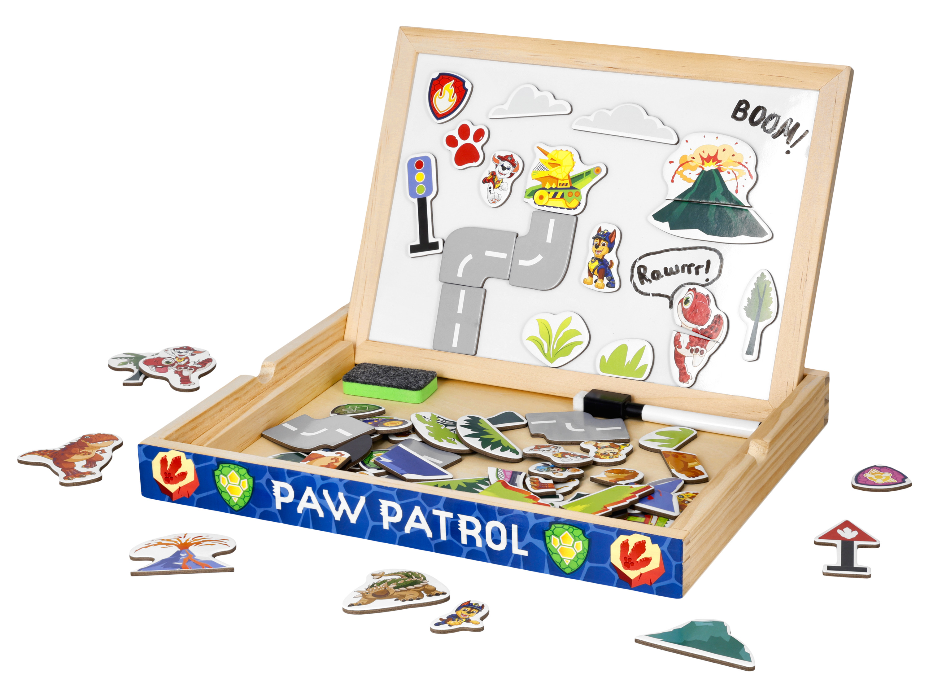 LUPILU Houten klok of magneetbord Paw Patrol (Magneetset)