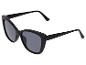 Zwarte cat-eye zonnebril met donkere glazen