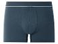 Donkerblauwe boxershorts met een dun wit streepje in de taille.