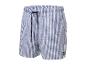 Heren zwemshort met blauw-witte strepen en trekkoord.