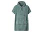Groene handdoekponcho met capuchon en zak.