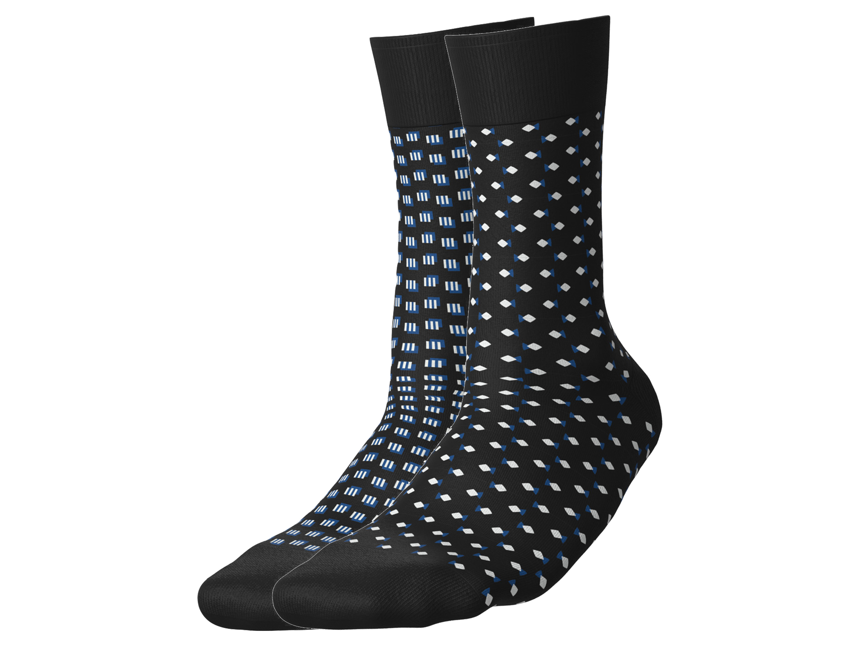 esmara 2 Paar sokken (Gestippeld/zwart, 43-46)