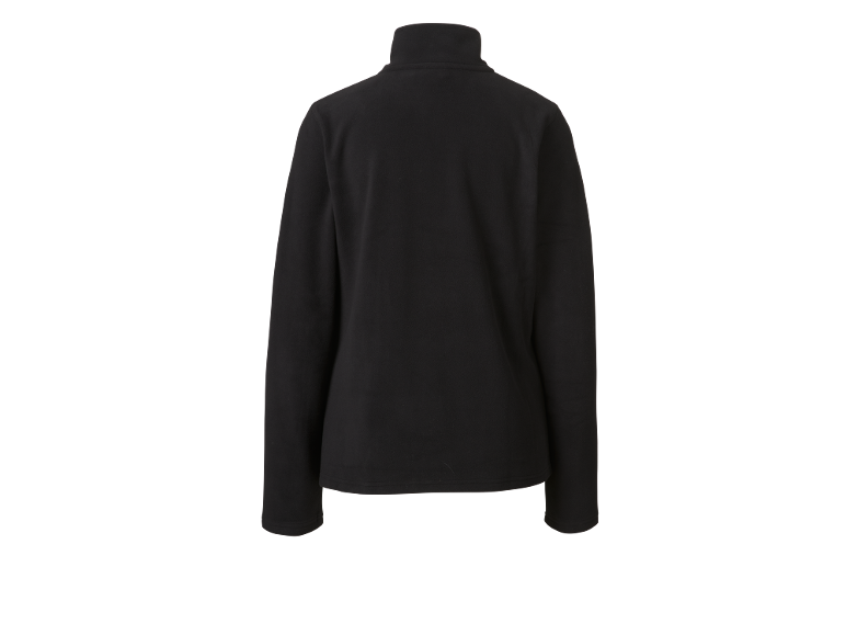 Zwarte fleece trui voor dames, achterkant.