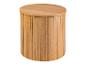Ronde houten nachtkastje of bijzettafel met geribbeld ontwerp