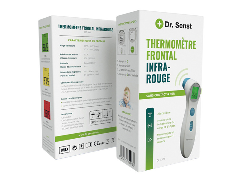 Ga naar volledige schermweergave: Dr. Senst Voorhoofd-thermometer, 2in1, met infrarood-sensor - afbeelding 4