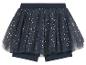 Meisjes shorty tutu, donkerblauw tule met zilveren glitters.