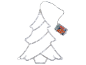 Kerstboom silhouetverlichting met batterijpakket