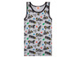 Een grijs LEGO Ninjago tanktop met zwarte details.