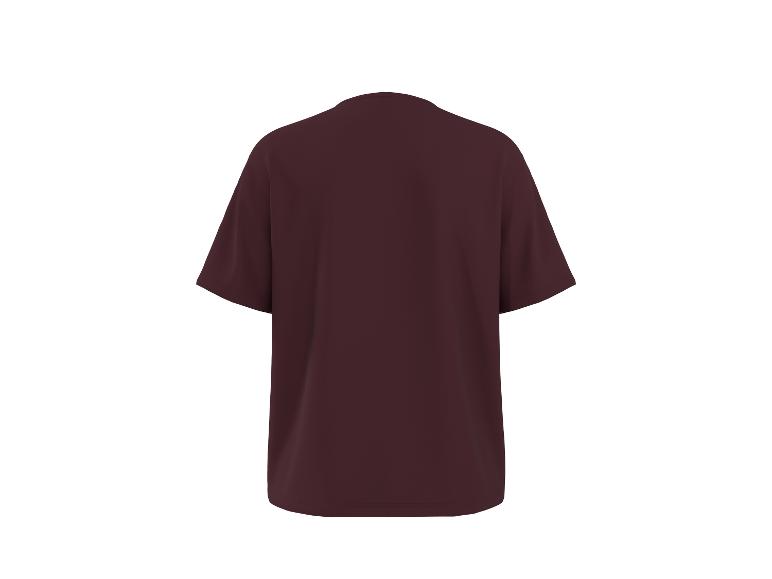 Bordeauxrood T-shirt met korte mouwen, achteraanzicht