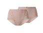 Twee paar beige slips met kant.
