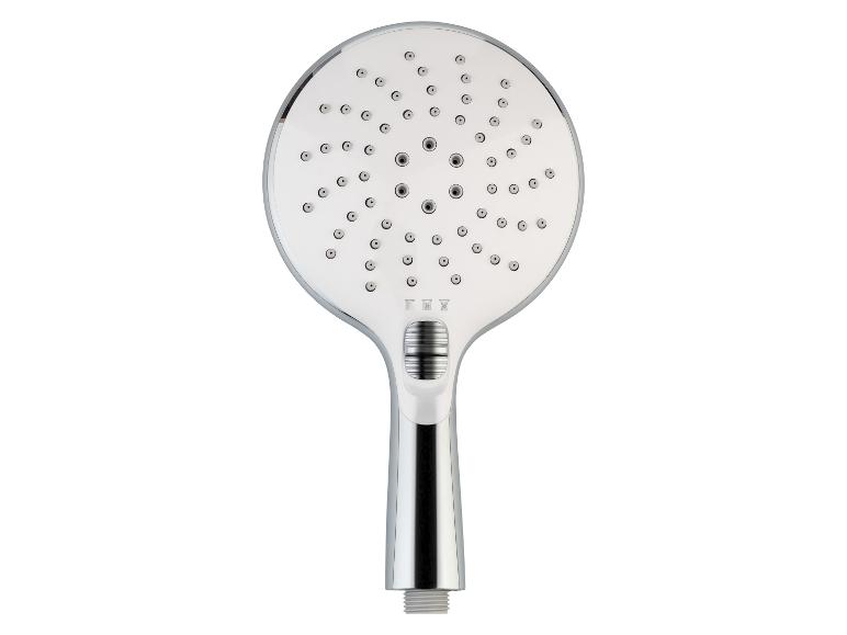 Verchroomde douchekop met meerdere sproeifuncties.