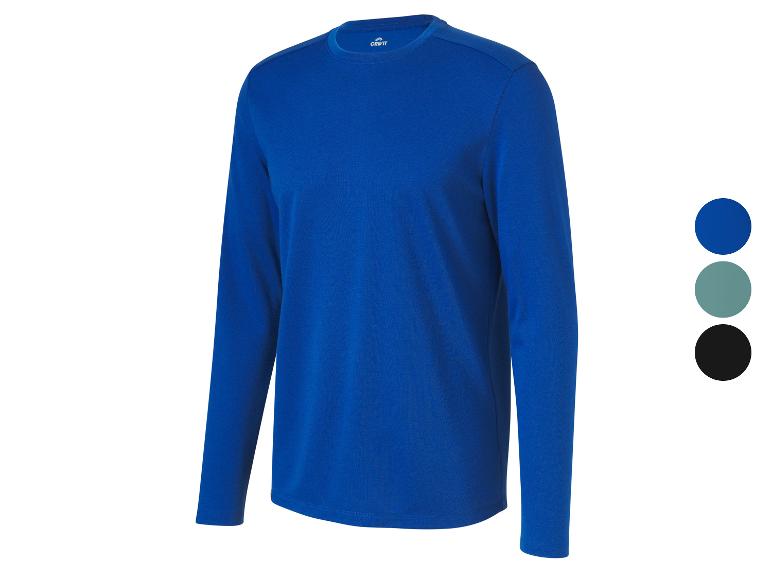 Een blauwe Crivit heren longsleeve.