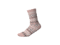 Roze sok met wit en grijs geometrisch patroon