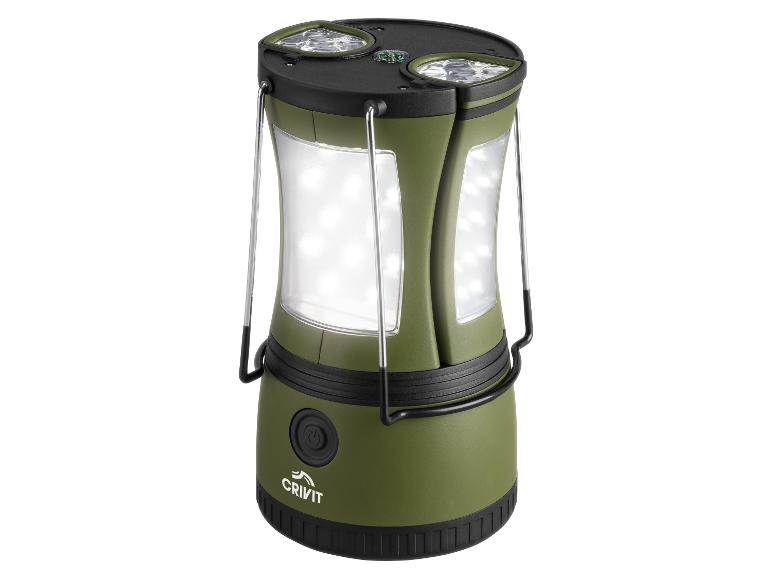 Groene Crivit LED-lantaarn met ingebouwde kompas.