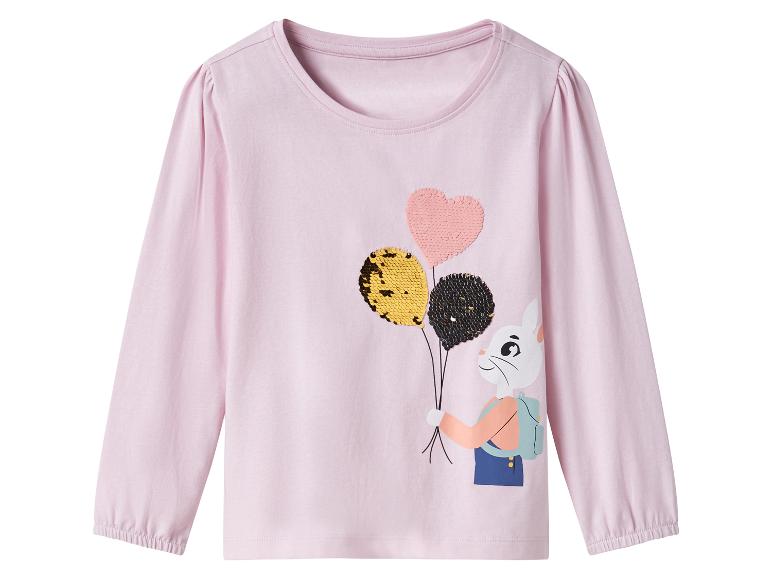 Roze longsleeve voor meisjes, met klittenballonnen en een schattig katje.