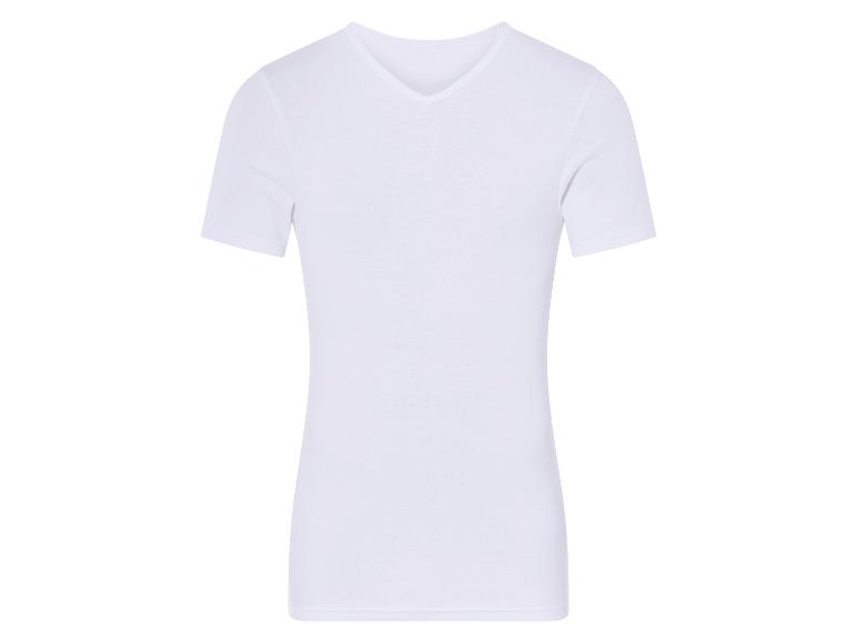 Wit heren T-shirt met V-hals.