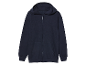 Donkerblauwe hoodie met rits.