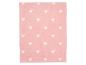 Roze deken met wit hartjespatroon
