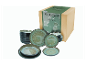 Nordic Fjord “Green” servies: grijsgroene keramische borden en kommen.