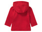 Rood baby-hoodie met lange mouwen.