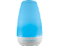 Blauw verlichte aromadiffuser met bedieningsknoppen voor licht, timer en nevel