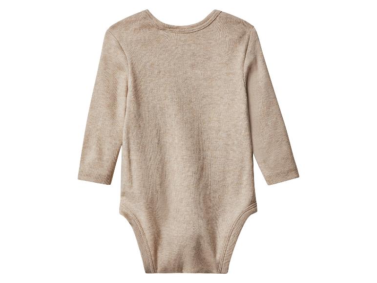 Beige babyromper met lange mouwen