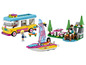 LEGO Friends camperbus, boot en kampeerset met minipoppetjes.