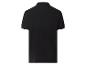 Zwart poloshirt met korte mouwen, achterkant.