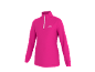 Roze longsleeve met kwartrits en klein logo op de borst.