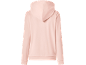 Lichtroze hoodie met capuchon, achterkant.