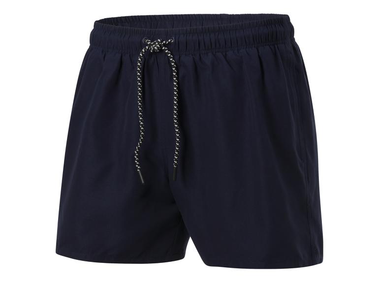Donkerblauwe zwemshorts met trekkoord.