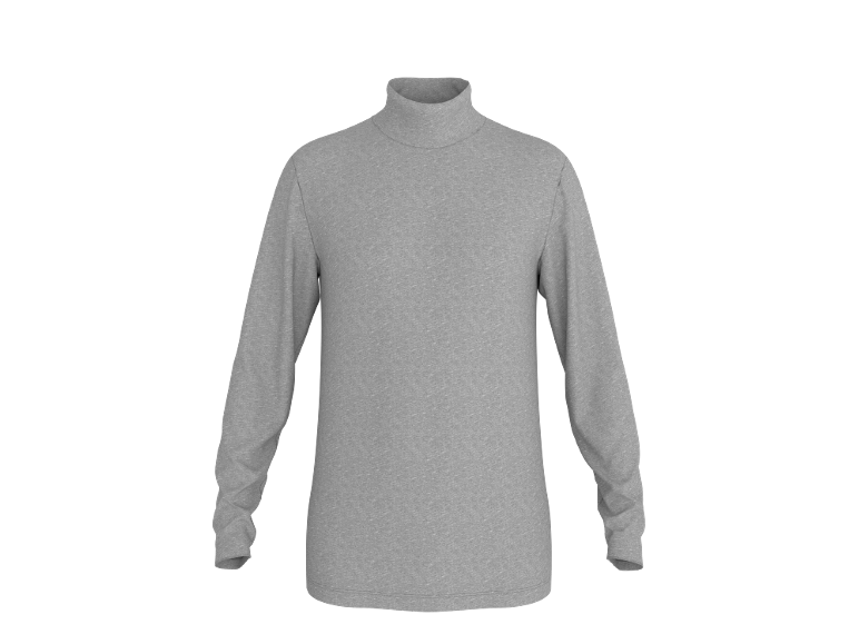 Heren grijs shirt met lange mouwen en colkraag