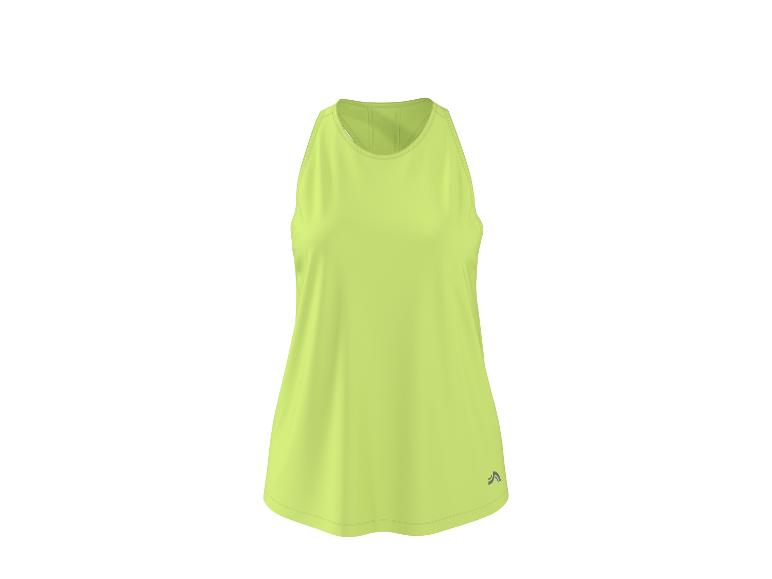 Limoengroene mouwloze sporttop voor dames.
