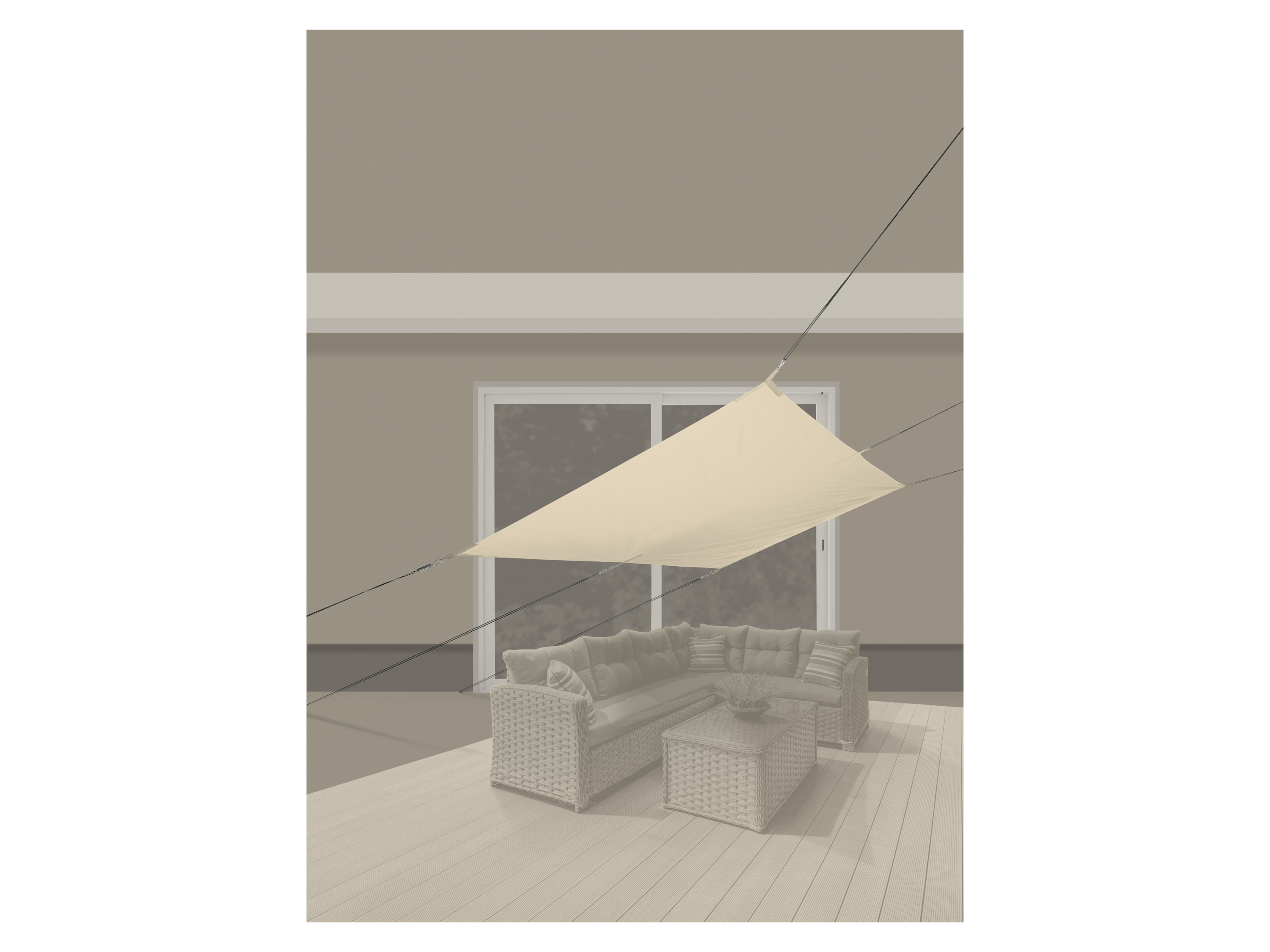 LIVARNO Schaduwdoek 300 x 200 cm (Beige)