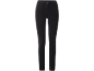 Zwarte, slim-fit damesjeans met knoop en zakken.