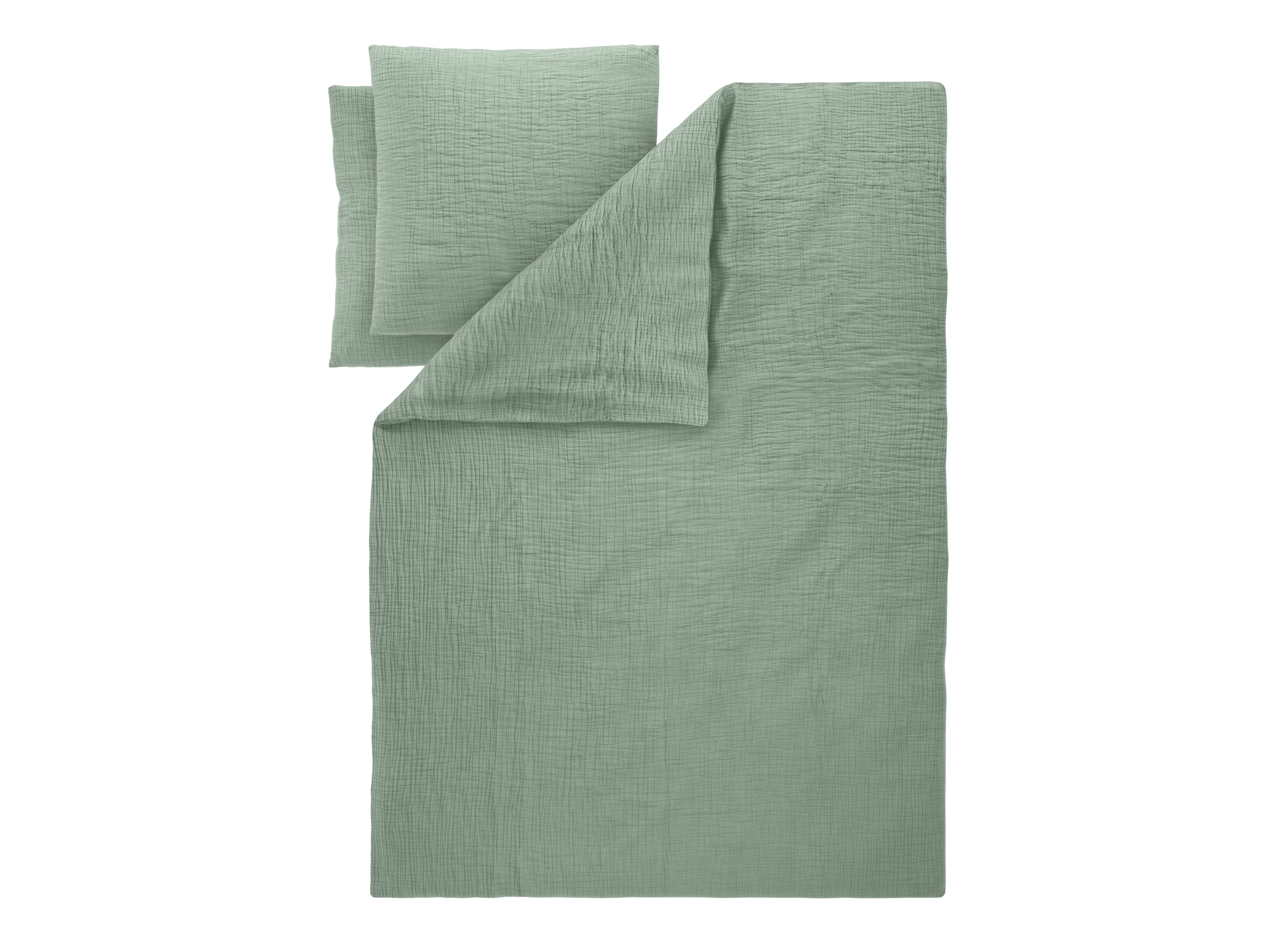LIVARNO Mousseline dekbedovertrek 200 x 200 cm (Groen)