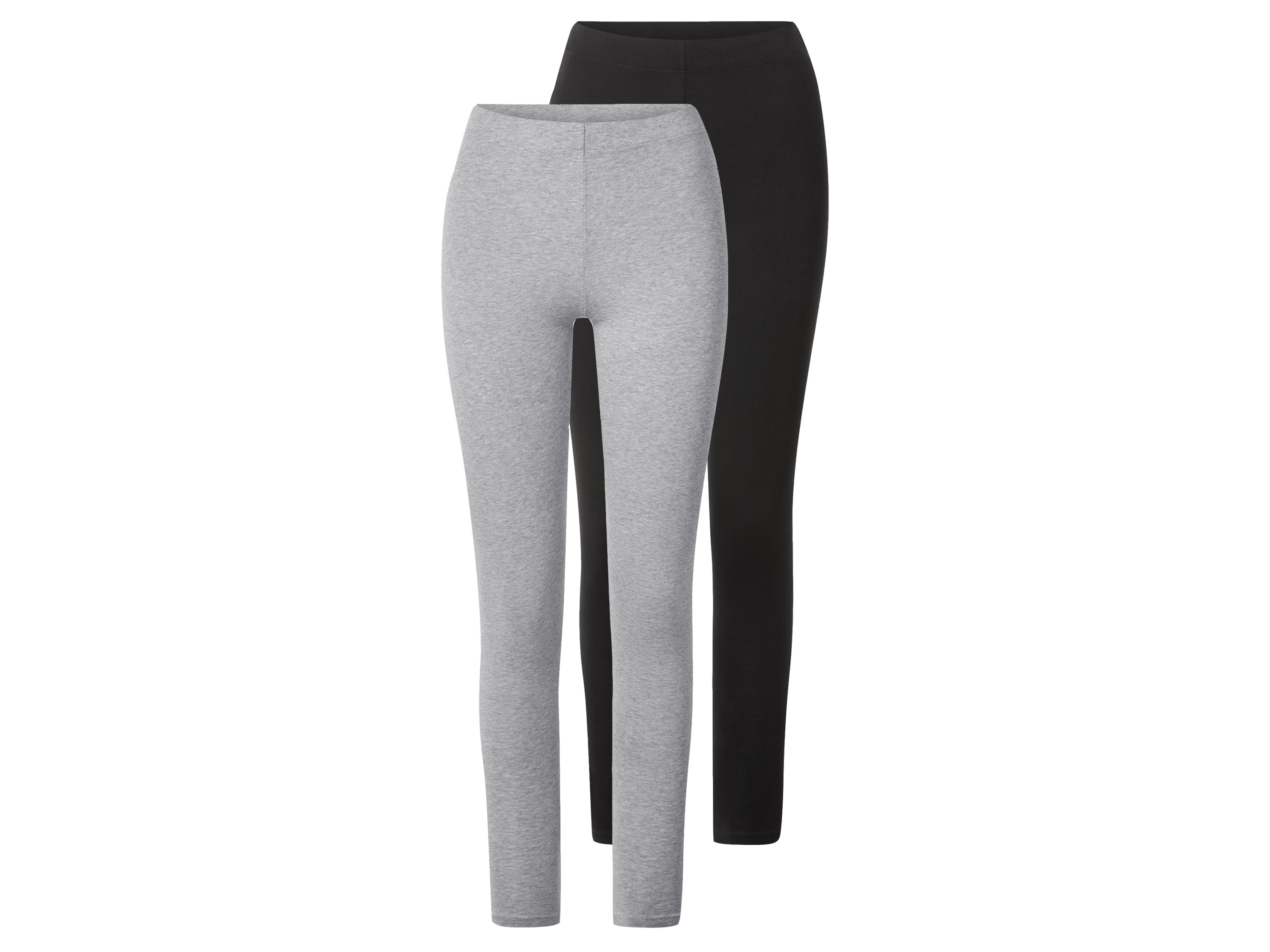 esmara Set van 2 dames leggings (Zwart/grijs, M (40/42))