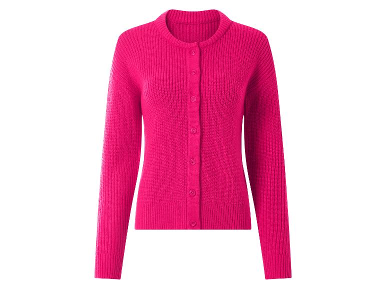 Roze gebreid vest met ronde hals en knopen