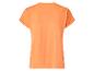 Oranje basic T-shirt met korte mouwen voor dames, achteraanzicht.