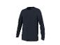 Donkerblauw heren T-shirt met lange mouwen op een witte achtergrond.