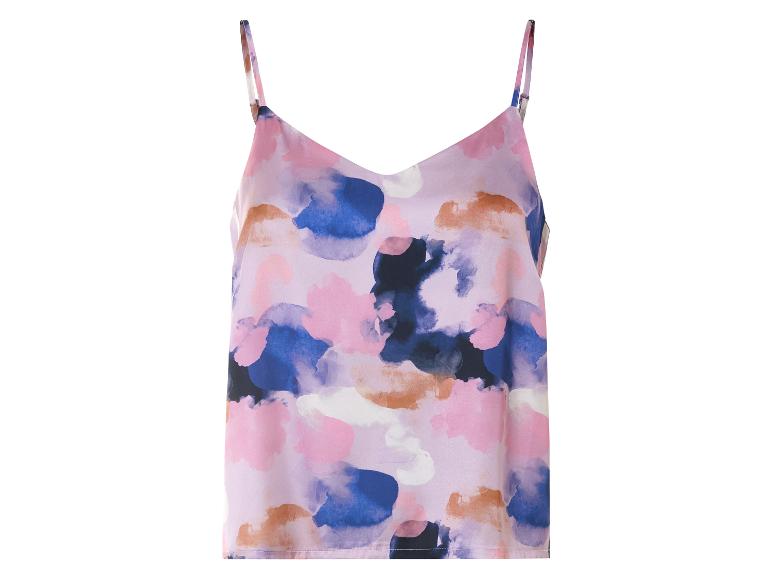 Satijnen top met abstract print.