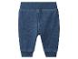 Blauwe denim joggingbroek voor baby's met elastische tailleband en boorden.