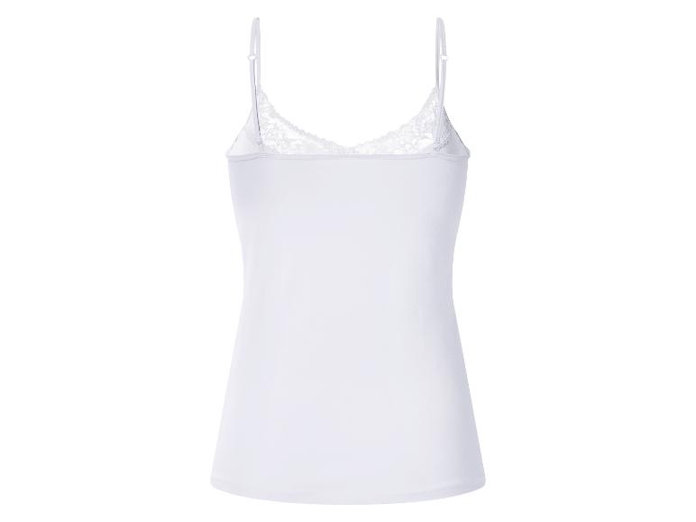 Wit dames hemdje met kanten afwerking, achteraanzicht