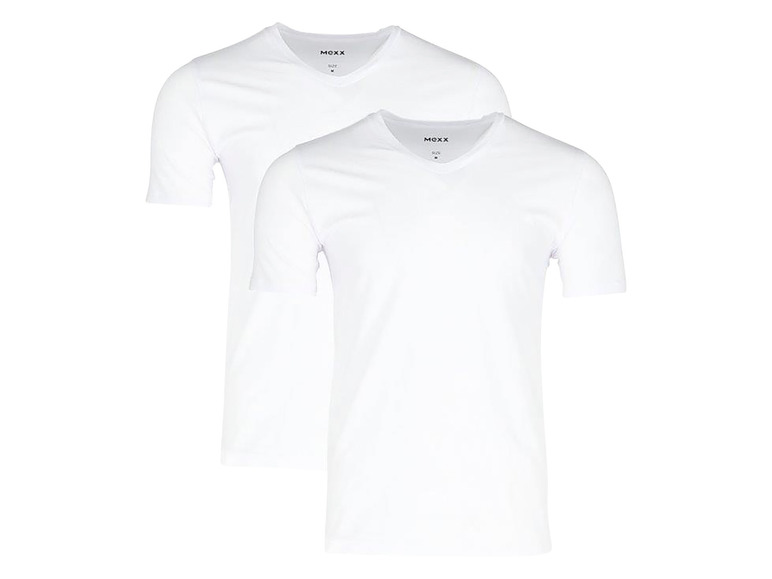 Twee witte V-hals T-shirts van het merk MOXX.