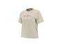 Beige T-shirt met een rode bergprint op de voorkant.