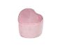 Roze hartvormige fluwelen poef