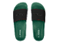 Parkside slippers donkergroen met zwarte details.