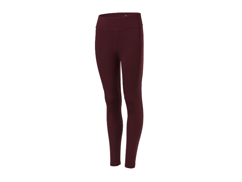 Bordeauxrode sportleggings.